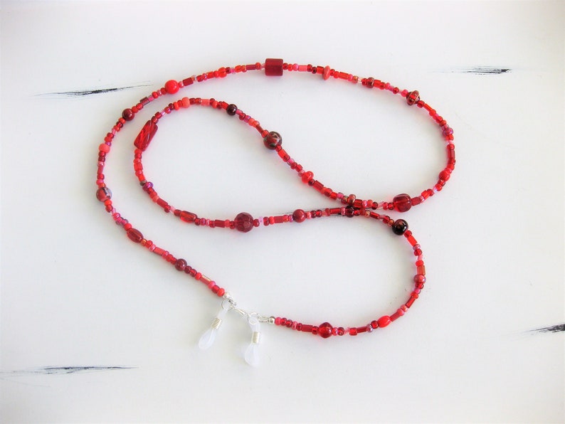 Red Eyeglass Chain Glasses Chain Red Eyeglass Chains Etsy