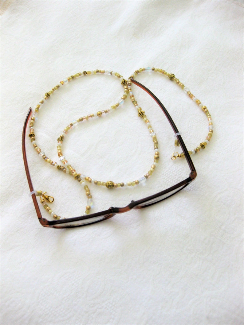 Gold Eyeglass Chain Glasses Chain Beaded Eyeglass Chain Etsy