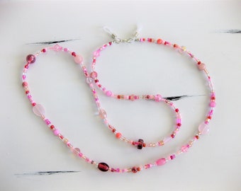 Dreamtimes Catena Per Occhiali Donna Rosa - Collana Portaocchiali Elegante Con Fiori - Foto 10