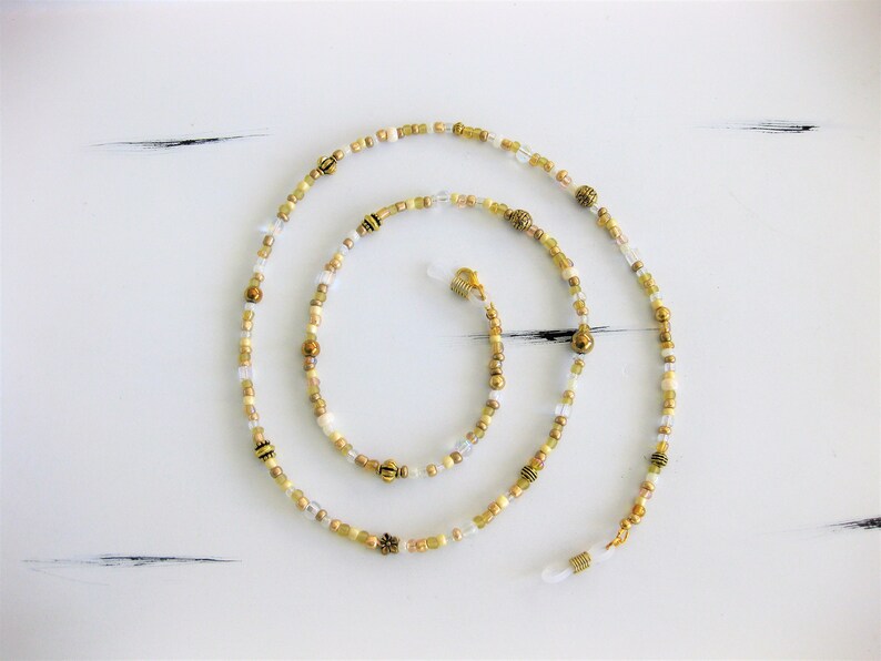 Gold Eyeglass Chain Glasses Chain Beaded Eyeglass Chain Etsy