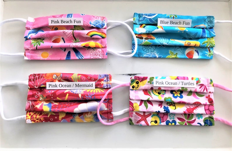 Colorful Children's Face Mask With Filter Pocket Small Etsy