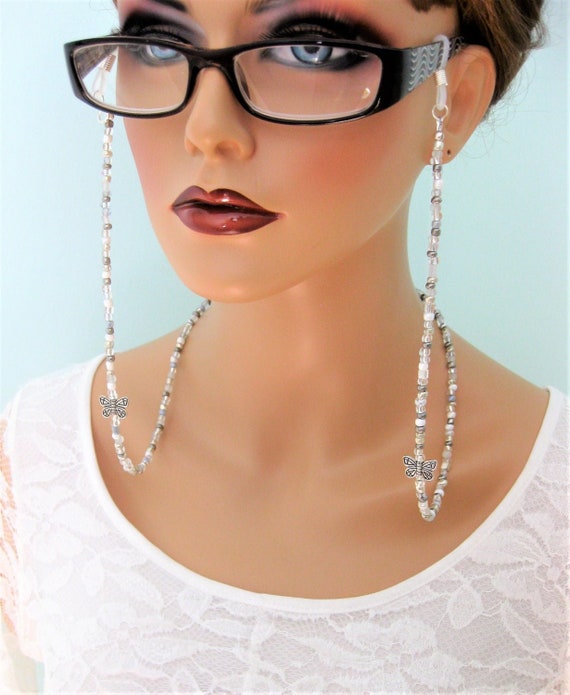 Silver Eyeglass Chain With Butterfly, Eyeglass Holder Necklace, Glasses Lanyard, Chain for Glasses, Eyeglasses Necklace, Handmade Jewelry - Etsy Silver Eyeglass Chain With Butterfly, Eyeglass Holder Necklace, Glasses Lanyard, Chain for Glasses, Eyeglasses Necklace, Handmade Jewelry - Etsy