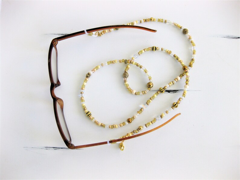 Gold Eyeglass Chain Glasses Chain Beaded Eyeglass Chain Etsy
