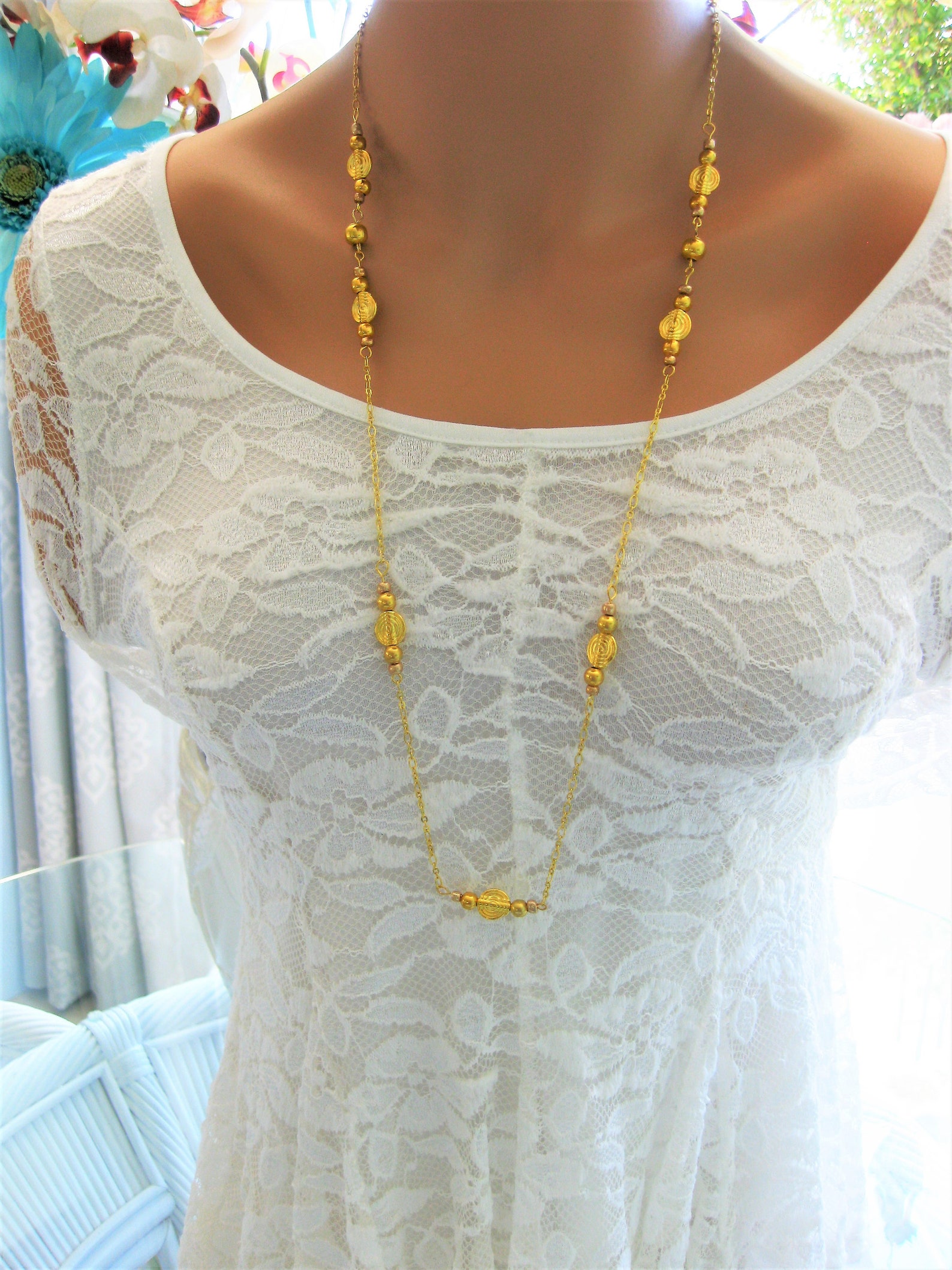 Gold Beaded Eyeglass Chain for Women Glasses Chain With Gold Etsy