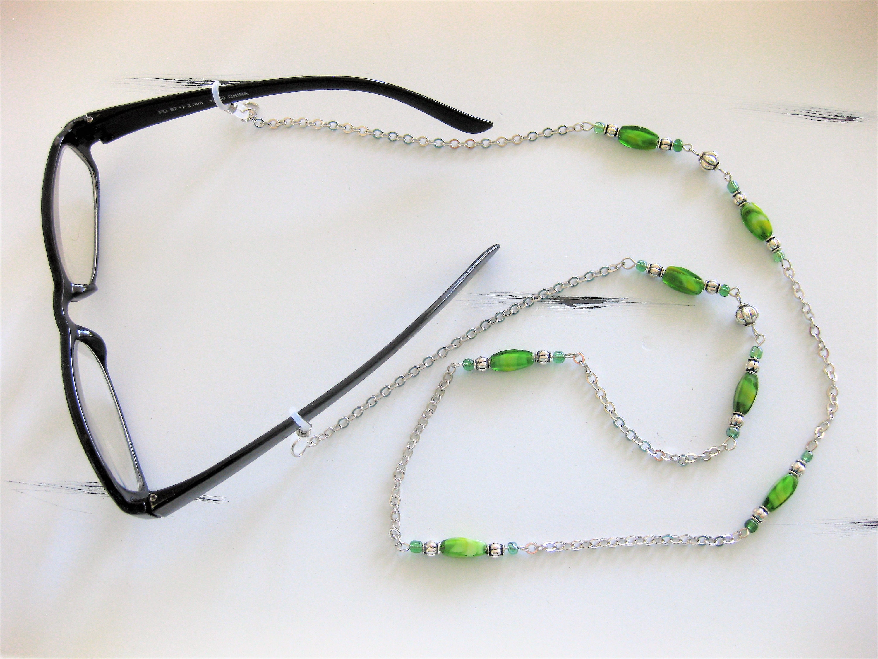 Green Glasses Chain Eyeglass Chains for Women Beaded Glasses Etsy