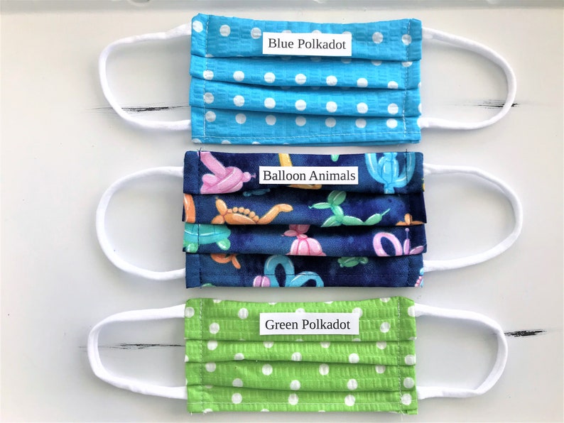 Colorful Children's Face Mask With Filter Pocket Small Etsy