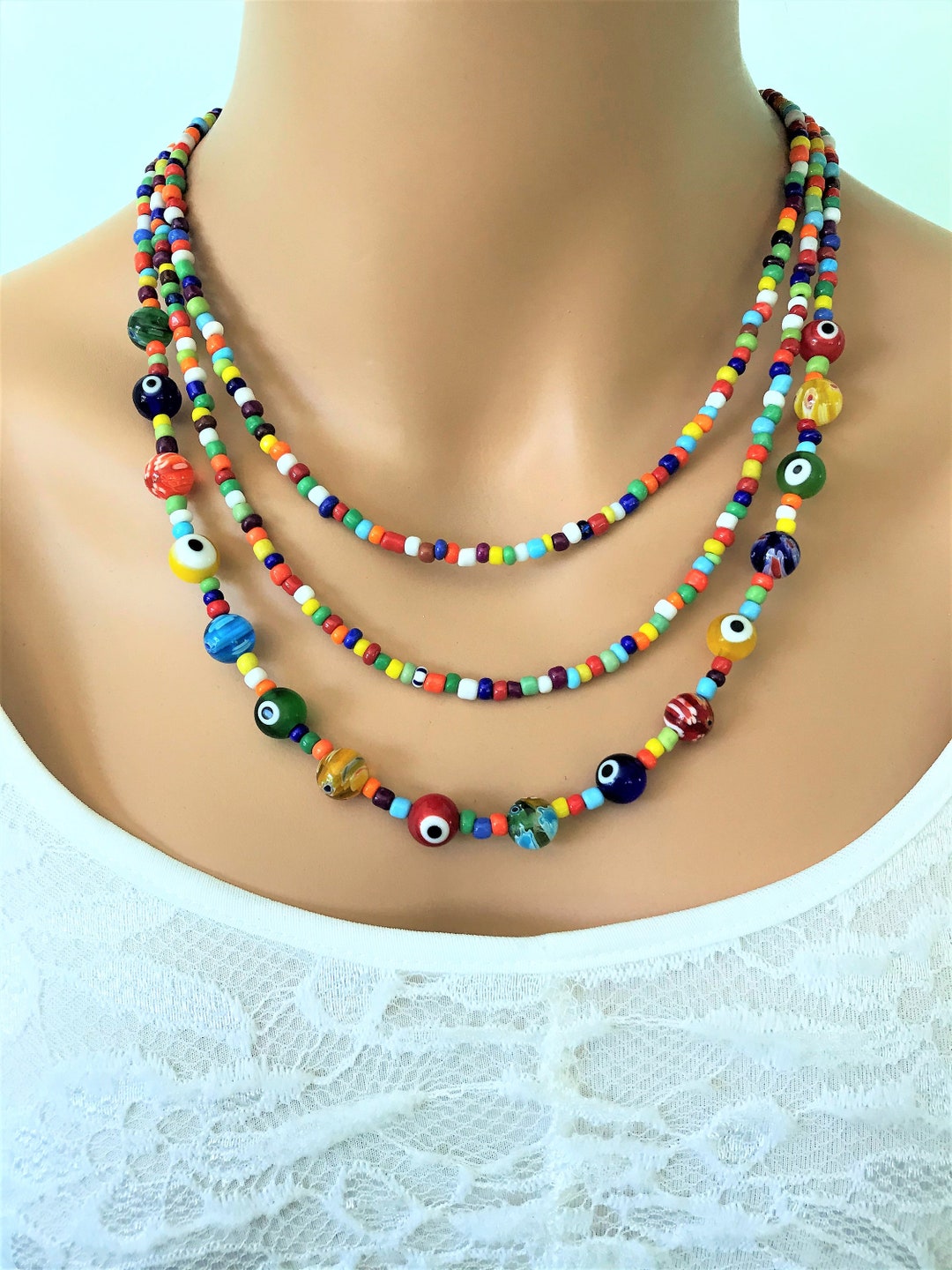 Quinn Two Tone Beaded Necklace Multicolor – INK+ALLOY, LLC