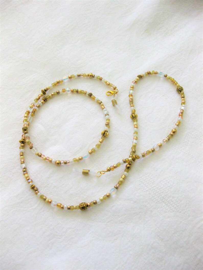 Gold Eyeglass Chain Glasses Chain Beaded Eyeglass Chain Etsy
