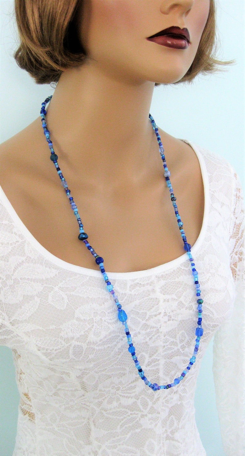 Blue Beaded Eyeglass Chain Reading Glasses Chain Eyeglass Etsy Australia