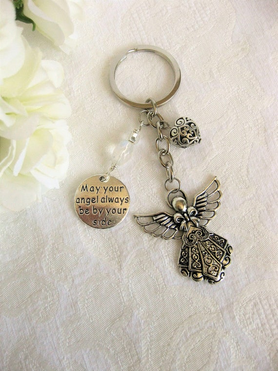 Silver Keychain Angel Keychain Silver Jewelry Handmade