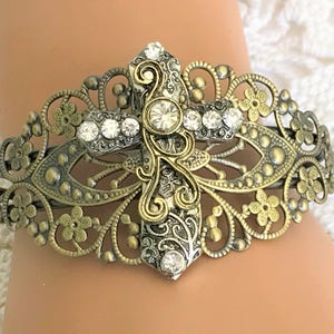 Ornate Silver Cross Bracelet, Cuff Bracelets for Women, Christian Jewelry, Religious Jewelry, Christmas Gift for Women, Crosses