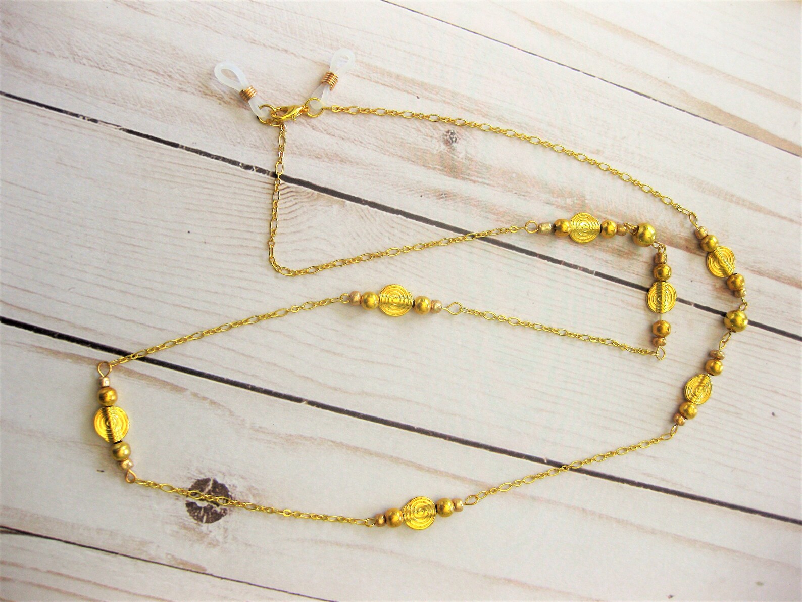 Gold Beaded Eyeglass Chain for Women Glasses Chain With Gold Etsy