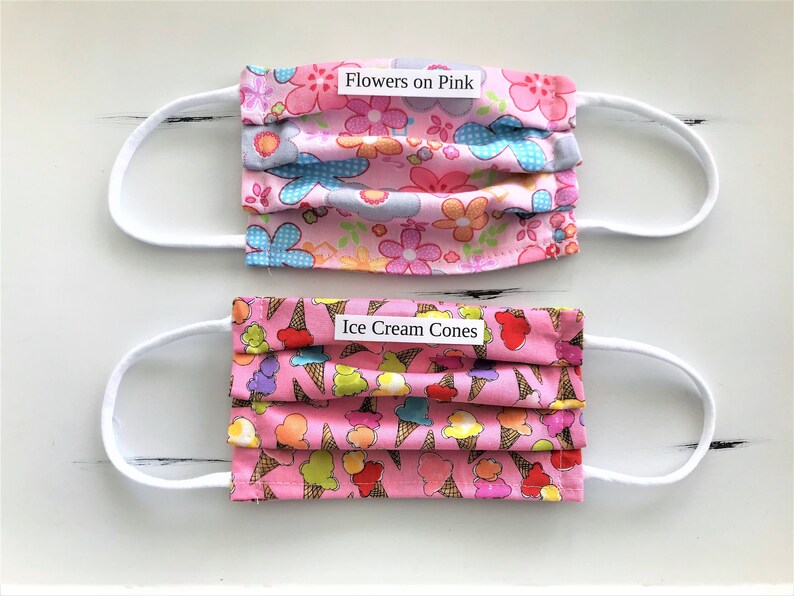 Colorful Children's Face Mask With Filter Pocket Small Etsy