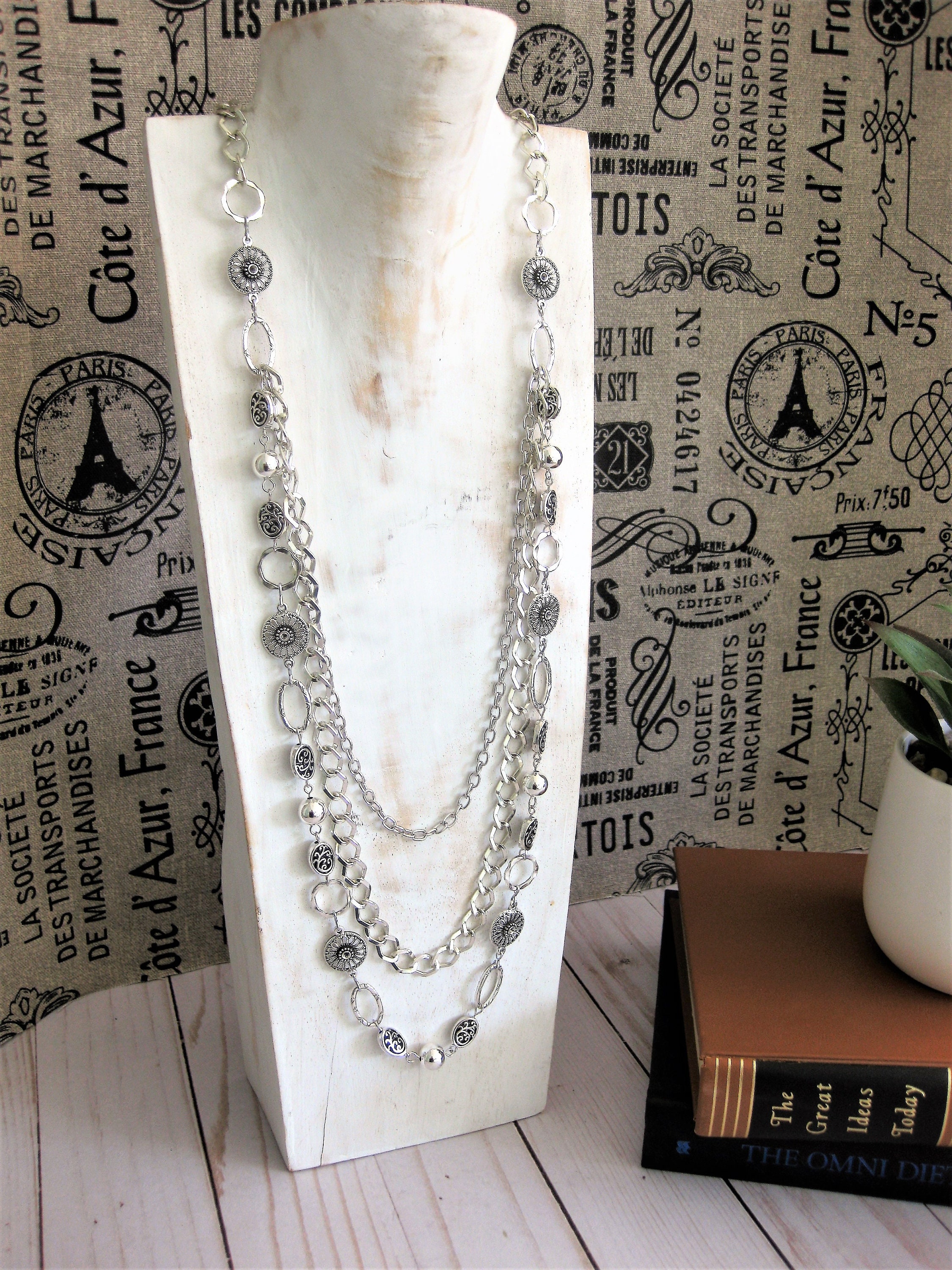 Collana Lunga In Argento Con Perline Di Cristallo BULINLIN - Gioiello Fatto A Mano Per Donna, Moda E Regalo