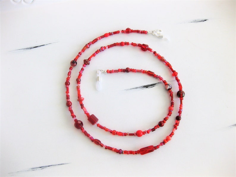 Red Eyeglass Chain Glasses Chain Red Eyeglass Chains Etsy