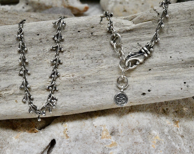 Handmade minimalist one of a kind sterling silver fringe necklace elegant gifts Small independent USA business Modern metalsmith jewelry