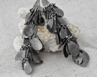 Handmade one of a kind modern organic earrings, elegant gifts, small independent USA artist, Unique jewelry, Flapper girl inspired,Sequins