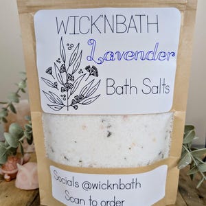 Lavender Bath Salt - Relaxing Bath - Aromatherapy Salts - Home Spa - Oasis - Soothing Bath - Meditation - Vegan Options - Muslin bag
