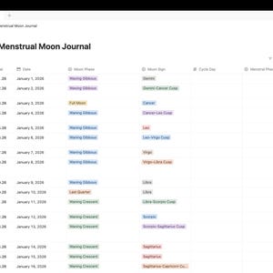 2026 - 2027 Moon Journal Notion Template (7600+ Journal Prompts