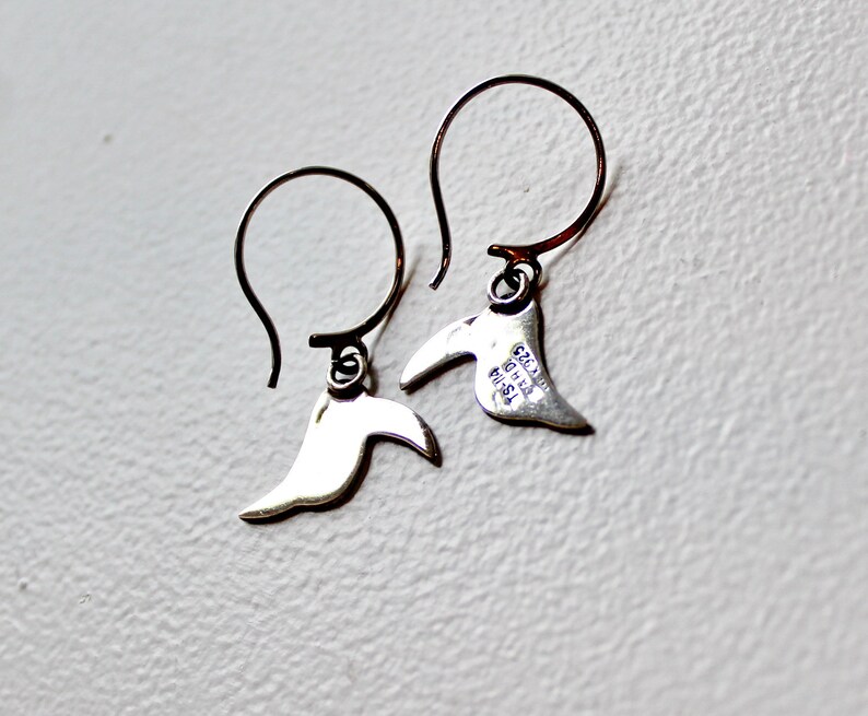 925 Silver Mexico Bird Pelican Toucan Earrings on Circular Sterling Earwires