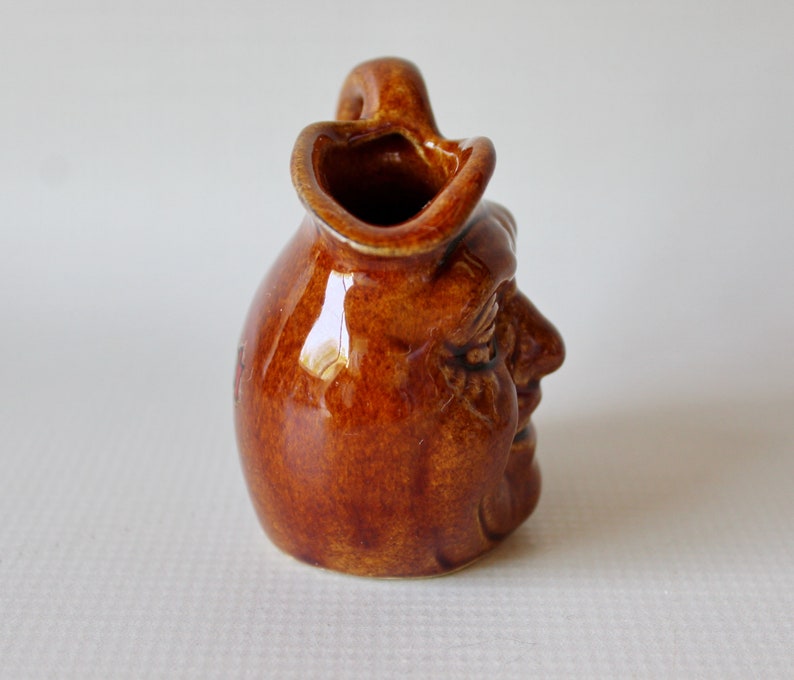 Vintage Bennington Pottery Man in the Moon Face or Toby Style Miniature Pitcher image 4