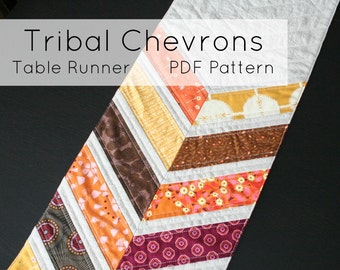 Tribal Chevrons Table Runner - Quilt Pattern - INSTANT DOWNLOAD PDF file