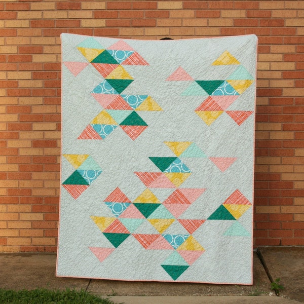 SALE! Archaeology Quilt - Modern Throw Quilt