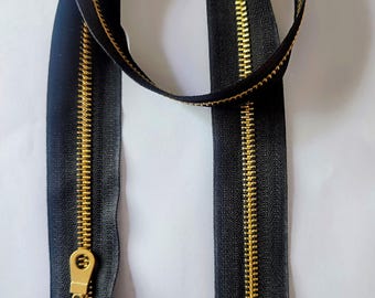 Black Heavy Duty Metal Silver Teeth Open End Zip 75cm/30inch for Jackets