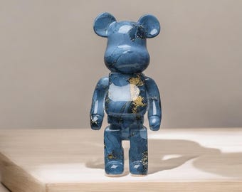 Graffiti Bearbrick Statue: Resin Urban Art Decor (11 in)
