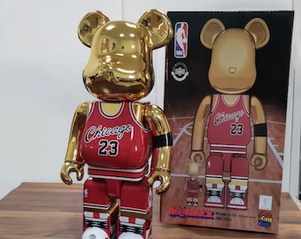 Graffiti Bearbrick Bear Statue- Michael Jordan & Lebron James Inspired-Urban Art Decor for Shelf  Desk-Unique Collectible Gift for Bearbrick