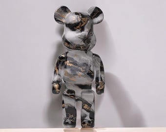 Graffiti Bearbrick Statue: Modern Resin Art Collectible