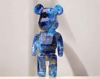 Modern Bearbrick Graffiti Statue: Resin Art Toy Decor