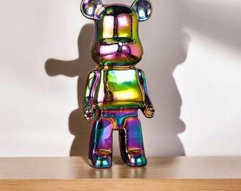 Bearbrick Replica Figurine: Modern Resin Art Toy, Shelf Decor