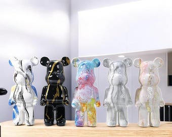 Graffiti Bearbrick Statue: Colorful Resin Figurine, Hypebeast Decor