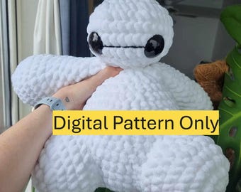 SOLO PDF digital: Patrón de crochet del robot acompañante de atención médica XL Friendly