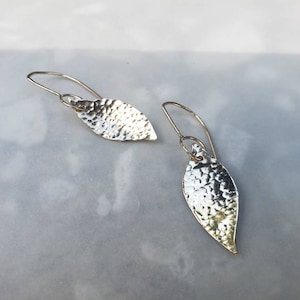 Forged Gold earrings, delicate leaves