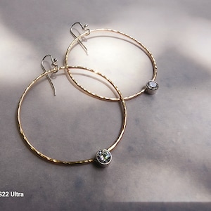 Large Gold Diamond Hoops