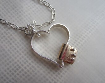 Mended Heart, Sterling Heart, Silver and Gold Heart