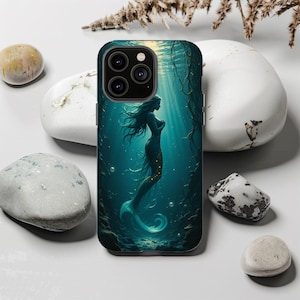 Siren Mermaid Phone Case, Underwater Fantasy Art, Ocean Dream iPhone Samsung Pixel Cover, Mystical Mermaid Gift