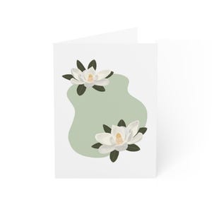 Cartão de agradecimento para casamento com flor de magnólia, conjunto de papelaria, caixa de presente, nota em branco, cartão com design floral inspirado em jardim, condolências