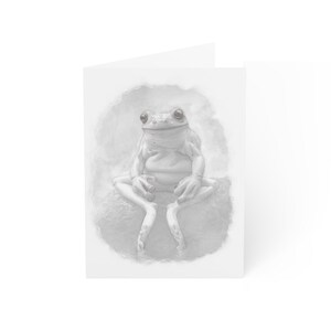 Hand Drawn Frog Card, Frog Lovers Art, Funny Frog, Unique Note Cards