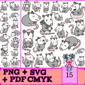 Gambás Fofos SVG Bundle für Cricut & Glowforge | 15 Niedliche Digital Download Dateien für hochqualitativen Druck