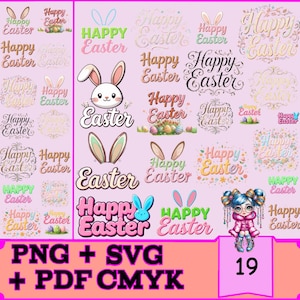 Páscoa Feliz-bundel voor Cricut & Silhouette | Directe digitale download, SVG, PNG, PDF | Commercieel gebruik, afdrukken van hoge kwaliteit