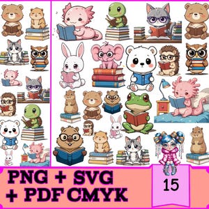 15 Tiere ist ein Digitaler Download für Cricut, Silhouette, Brother & Glowforge | SVG, PNG, PDF für hochwertigen Druck