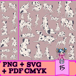 15 Dalmatas Cricut digitaler Download, SVG-PNG-PDF-Dateien für Cricut Entdecke Air 2 & Silhouette Cameo 4, hochwertiger Druck, kommerzielle Nutzung