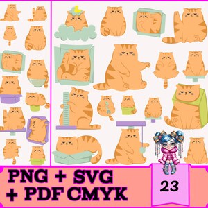 23 Gato Fofo Chateado SVG Bundle für Cricut Entdecke Air 2, Silhouette Cameo, Glowforge | Sofortiger digitaler Download, kommerzielle Nutzung