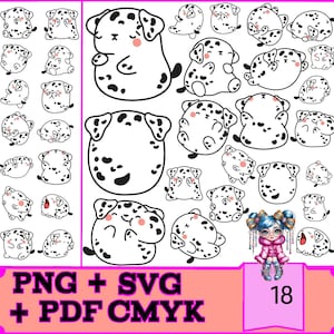 18 süße Dalmatiner SVG Bundle für Cricut Entdecke Air 2, Silhouette Cameo 4, Glowforge - Sofortiger digitaler Download, kommerzielle Nutzung