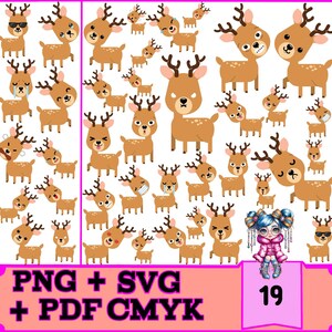 19 Reindeer Bundle SVG | Cricut Maker 3, Explore Air 2, Joy & Silhouette Cameo | Instant Digital Download, Commercial Use