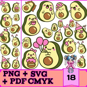 Cute Avocato SVG Bundle for Cricut  Silhouette | Instant Download, Digital Templates for Crafts, Commercial Use, Scrapbooking & More