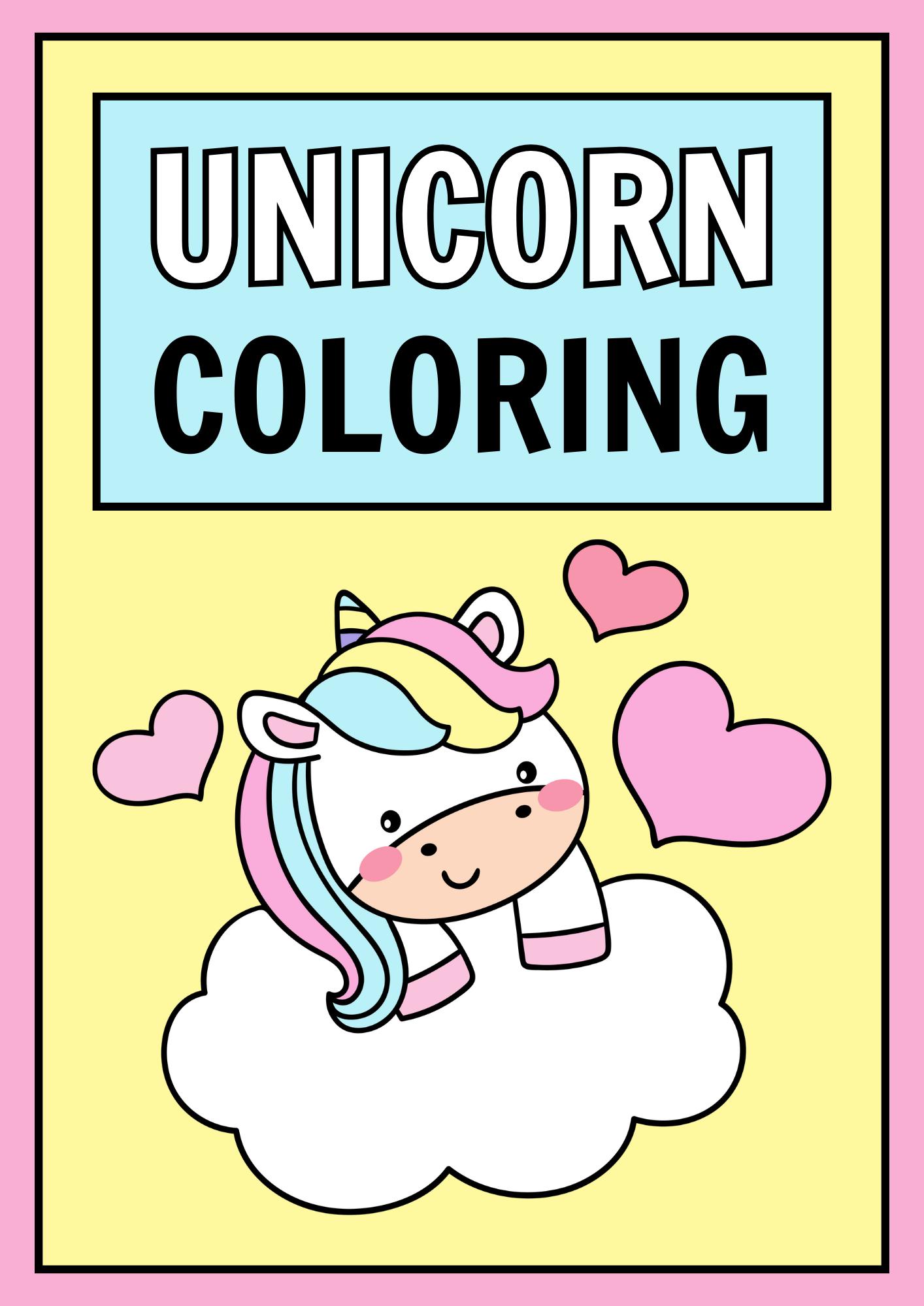 Unicorn Coloring Pages for Kids ??? Printable PDF in Colorful ...